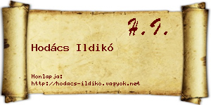 Hodács Ildikó névjegykártya